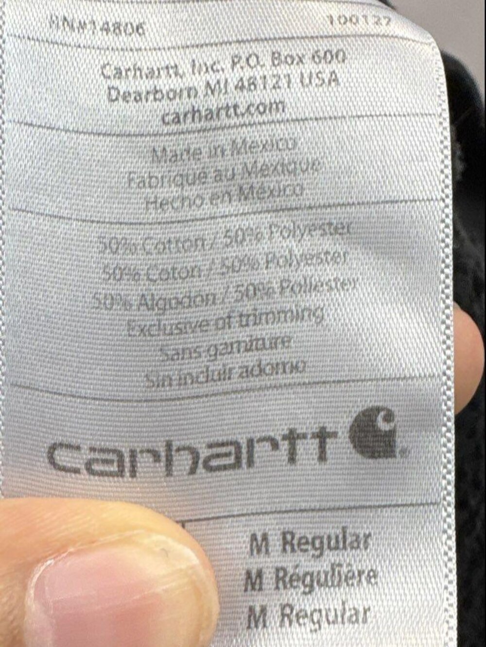 Carhartt Black Drawstring Hoodie Men's Medium - Picture 6 of 9